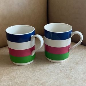 Set of 2 Kate Spade Lenox All In Good Taste Striped Ceramic Coffee Mugs
